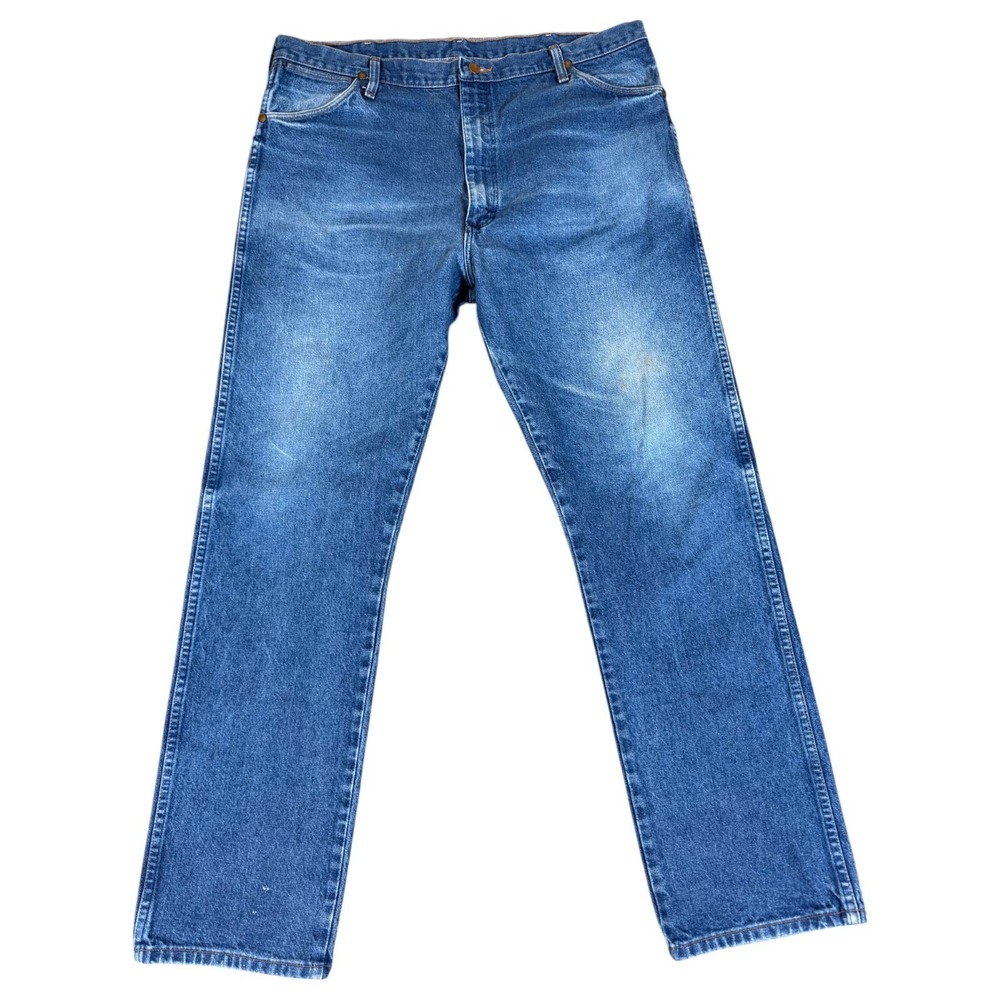 Vintage Wrangler 13MWZ Jeans Mens‎ 42x34 Blue Denim Cowboy Cut USA Made Rodeo